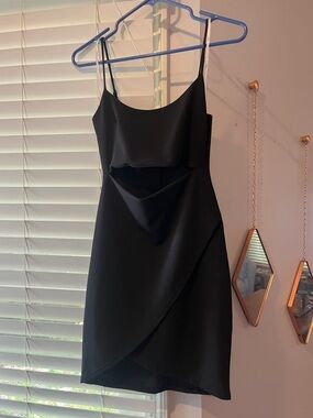 Lulu's Black Mini Spaghetti Strap Cocktail Dress